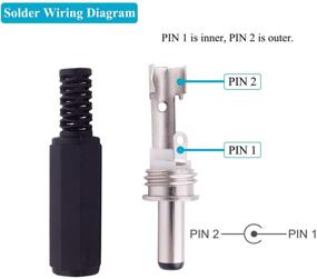 img 2 attached to Fancasee (4 Pack): 3.5mm x 1.35mm DC Power Male Plug Solder Type Connector Set for Power Cable Repair