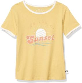 img 2 attached to 👀 Roxy Girls' Eye on You Ringer T-Shirt: Trendy Tee with a Playful Twist