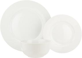 img 1 attached to 🍽️ Affordable Amazon Basics 18-Piece Kitchen Dinnerware Set: Plates, Dishes, Bowls for Service of 6 - Classic White