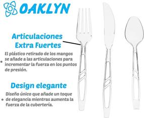 img 3 attached to 🍽️ Oaklyn (300 Count) Heavy Duty Clear Plastic Cutlery Set - Bulk Disposable or Reusable