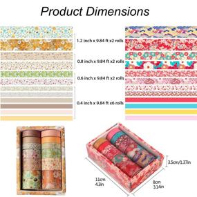 img 3 attached to 🌸 Flymind 24 Rolls Washi Tape Set: Vibrant Cherry Blossoms Floral Decorative Masking Tape for Scrapbooking, Crafts, Journals, DIY Decor and Gift Wrapping (Pink & Brown)