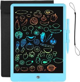 img 4 attached to 📝 10-inch LCD Doodle Pad for Kids with Protective Bag - Colorful Writing Tablet & Scribbler Board for Boys Age 3+ in School or Home - Includes Light Learning Pad and Lanyard Stylus (Blue)