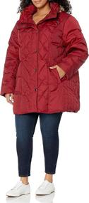 img 3 attached to Stay Warm in Style with 🧥 the LONDON FOG Women's Diamond Quilted Down Coat