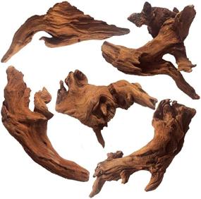 img 4 attached to 🌿 WDEFUN 5-Piece Natural Driftwood: Ideal Aquarium and Fish Tank Decoration, Reptile Decor 5-9 Inch