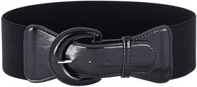 img 4 attached to 👗 Adjustable Women's Black Stretchy Belts: Versatile Accessories for Women