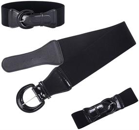 img 1 attached to 👗 Adjustable Women's Black Stretchy Belts: Versatile Accessories for Women