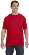 👕 hanes tagless comfortsoft pocket t shirt: perfect men's t-shirt & tank top apparel logo