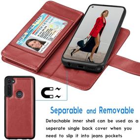 img 2 attached to 📱 Moto G Stylus Case: Tekcoo Luxury PU Leather Wallet with Card Slots - Red