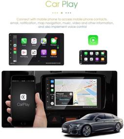 img 2 attached to 🚗 Улучшенная автомагнитола EKAT Single Din: Apple CarPlay, 9-дюймовый сенсорный экран, Bluetooth/FM/USB/AUX, возможность отражения экрана телефона + камера заднего вида.