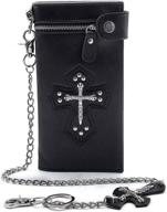 dark and unique gothic skull cross leather wallet logo