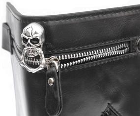 img 2 attached to Dark and Unique Gothic Skull Cross Leather Wallet