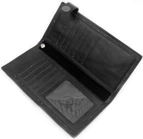 img 1 attached to Dark and Unique Gothic Skull Cross Leather Wallet