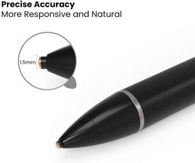 img 3 attached to Black Stylus Pencil Compatible for Apple, Active Stylus Pens for Touch Screens, Rechargeable Capacitive Fine Point 1.5mm iPad Pen, Suitable for Most Tablets and Touchscreen Devices
