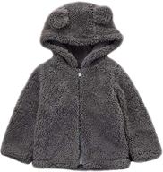 🧥 egelexy kids bear style hood fleece coat: winter autumn outwear for boys and girls logo