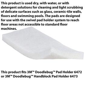 img 1 attached to 3M Doodlebug Utility Pad: White, 5 Pads/Box, 4 🧽 Boxes/Case, Buffs and Cleans Glass, Ceramic Tile, Fiberglass, Floors, Swimming Pools