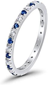 img 2 attached to Blue Apple Co. 2mm Full Eternity Wedding Band: Art Deco Design, Round Simulated Cubic Zirconia, 925 Sterling Silver – Unveiling Timeless Elegance!