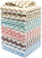 🧼 superior absorbency microfiber kitchen dish towels - set of 10, 12x12 inches - soft, tidy, bulk dish cloths for efficient cleaning logo