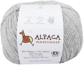 img 3 attached to Soft Alpaca Yarn Wool Set - 3 Skeins Fingering & Worsted Weight for Knitting and Crocheting - Heavenly Soft Blend in Silver Gray