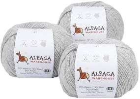 img 4 attached to Soft Alpaca Yarn Wool Set - 3 Skeins Fingering & Worsted Weight for Knitting and Crocheting - Heavenly Soft Blend in Silver Gray