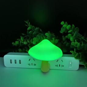 img 1 attached to 🔌 AUSAYE Plug-in LED Night Light with Dusk to Dawn Sensor - Auto On/Off Green Nightlight