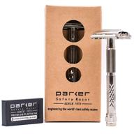 🪒 parker safety razor model 60r: double edge butterfly open safety razor with 5 premium platinum blades - a complete shaving solution logo