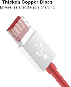 img 1 attached to 🔌 2 Pack TITACUTE Warp Charge Cable for OnePlus 7T Pro, 5V 4A Type-C Charging Cable, 6FT OnePlus Dash USB C Cable for Fast Charge Data Sync, Compatible with OnePlus 8 7T 7 Pro 6T 6 5T 5 3T 3 Red