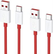 🔌 2 pack titacute warp charge cable for oneplus 7t pro, 5v 4a type-c charging cable, 6ft oneplus dash usb c cable for fast charge data sync, compatible with oneplus 8 7t 7 pro 6t 6 5t 5 3t 3 red logo