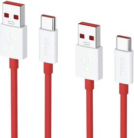 img 4 attached to 🔌 2 Pack TITACUTE Warp Charge Cable for OnePlus 7T Pro, 5V 4A Type-C Charging Cable, 6FT OnePlus Dash USB C Cable for Fast Charge Data Sync, Compatible with OnePlus 8 7T 7 Pro 6T 6 5T 5 3T 3 Red