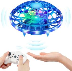 img 4 attached to ⚙️ KAQINU Mini Drones for Kids: Hands-Free Hand Operated RC Quadcopter - LED Flying Ball Toy for Boys and Girls - Blue