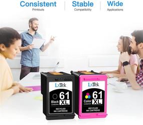 img 1 attached to 🖨️ LxTek Remanufactured HP 61XL 61 XL Ink Cartridge Replacement - High Yield (1 Black, 1 Tri-Color, 2 Pack) for Envy 4500 5530 5535, Deskjet 2540 1010, Officejet 4632 4634