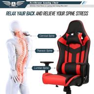 acethrone gaming chair: high-performance racing office computer ergonomic video game chair with adjustable backrest and seat height, swivel recliner, headrest and lumbar pillow - esports chair in vivid red logo
