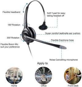 img 3 attached to 🎧 VoiceJoy USB Plug Corded Headphone: Noise-Cancelling Headset for Call Centers - Quick Disconnect, Adjustable Mic, Mute & Volume Control - Compatible with Laptops, PCs, and Computers