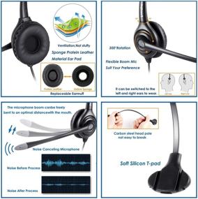 img 2 attached to 🎧 VoiceJoy USB Plug Corded Headphone: Noise-Cancelling Headset for Call Centers - Quick Disconnect, Adjustable Mic, Mute & Volume Control - Compatible with Laptops, PCs, and Computers