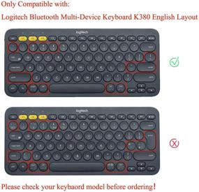 img 3 attached to 🖤 Ultra Thin Silicone Protective Skin for Logitech K380 Bluetooth Multi-Device Keyboard - Black