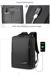 img 1 attached to Slim Laptop Backpack with USB Charging Port - Durable Business Travel Computer Bag for Men and Women - Fits 15.6 Inch Laptop and Notebook - Gray