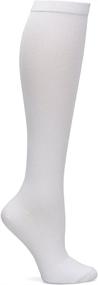 img 1 attached to 🧦 Nurse Mates Women's Wide Calf Compression Trouser Sock - White (12-14 mmHg)