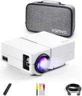 📽️ vamvo movie projector: portable 1080p dolby digital plus support, 200" display, fire tv stick/ps4 compatible, outdoor video projector for phone with hdmi, vga, sd/tf, av, usb and rc logo