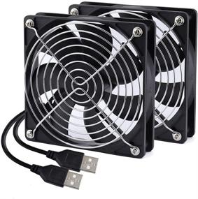 img 4 attached to 🖥️ 2 Packs Wathai 120mm x 25mm 120mm 5V USB Fan for AV Receiver, Cabinet, Game Console, PC, Laptop, TV Box, Projector, Router Cooling