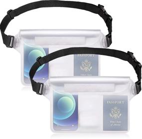 img 4 attached to GLBSUNION IPX8 Waterproof Pouch Bag With Adjustable Waist Strap-Screen Touchable Dry Bag With Adjustable Belt For Phone Valuables For Beach Swimming Snorkeling Boating Fishing Kayaking (2 Pack) Cell Phones & Accessories and Cases, Holsters & Clips