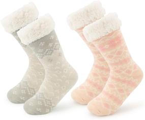 img 4 attached to 🧦 Cozy and Warm Slipper Grippers: Treehouse Thermal Sherpa Boys' Clothing for Socks & Hosiery