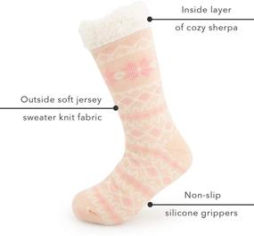 img 3 attached to 🧦 Cozy and Warm Slipper Grippers: Treehouse Thermal Sherpa Boys' Clothing for Socks & Hosiery