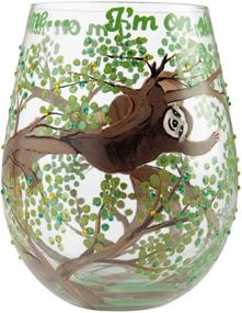 img 2 attached to 🍷 Enesco Designs by Lolita Sloth Time Stemless Wine Glass, Hand-Painted Artisan, Multicolor - 1 Count (Pack of 1)