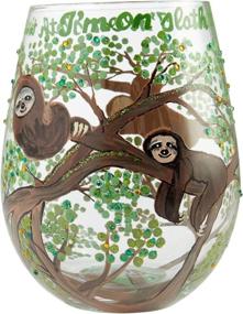 img 3 attached to 🍷 Enesco Designs by Lolita Sloth Time Stemless Wine Glass, Hand-Painted Artisan, Multicolor - 1 Count (Pack of 1)