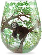 🍷 enesco designs by lolita sloth time stemless wine glass, hand-painted artisan, multicolor - 1 count (pack of 1) логотип