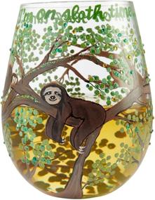 img 1 attached to 🍷 Enesco Designs by Lolita Sloth Time Stemless Wine Glass, Hand-Painted Artisan, Multicolor - 1 Count (Pack of 1)