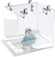 🐦 no-leakage portable bird bath cage with hanging hooks - saderoy bird bathtub accessory for small bird parrots lovebirds canary, ideal for showering logo