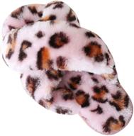 🐆 шерстяные уличные детские тапочки «leopard fluffy» - туфли kitulandy логотип