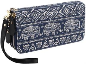 img 4 attached to Elephant Pattern Bohemian Wallet Handbag: Women's Handbags with Integrated Wallets