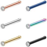 💎 ruifan 6pcs 18g mix color 316l surgical steel jeweled clear diamond cz nose stud rings bone pin piercing jewelry set with 1.5mm, 2mm, 2.5mm, and 3mm options logo