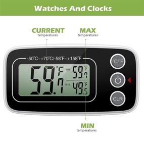 img 1 attached to 🌡️ KeeKit Refrigerator Thermometer, 2-Pack Digital Freezer Thermometer with Large LCD Display, Upgraded Fridge Thermometer - Magnetic, Max/Min Record Function for Kitchen, Home, Restaurants - Black